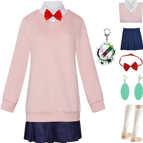 HSZCSMGS Momoayase Cosplay Kostüm Top Rock Perücke Set Shiratori Aira Cosplay Kostüm Halloween-Party (Rosa, XXL) von HSZCSMGS
