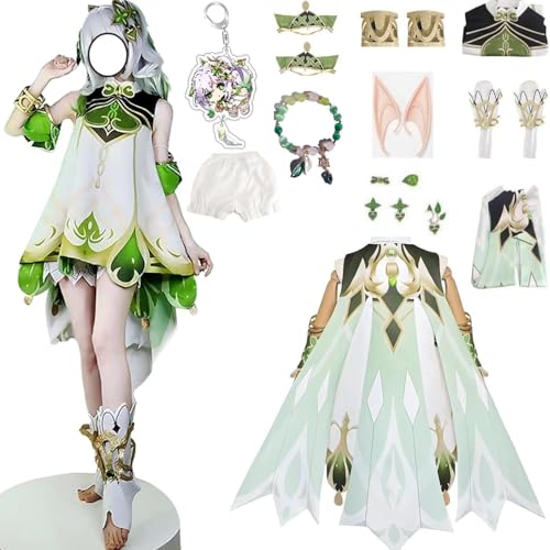 HSZCSMGS Nahida Cosplay Kostüm Shorts Kleid Zubehör Set Ganyu Cosplay Kostüm Halloween Party (Weiß, L) von HSZCSMGS