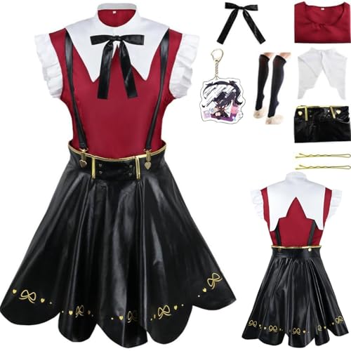 HSZCSMGS Needy Girl Overdose Cosplay Kostüm Top Rock Zubehör Perücke Set Needy Streamer Overload Cosplay Kostüm Halloween Party (Schwarz, XL) von HSZCSMGS