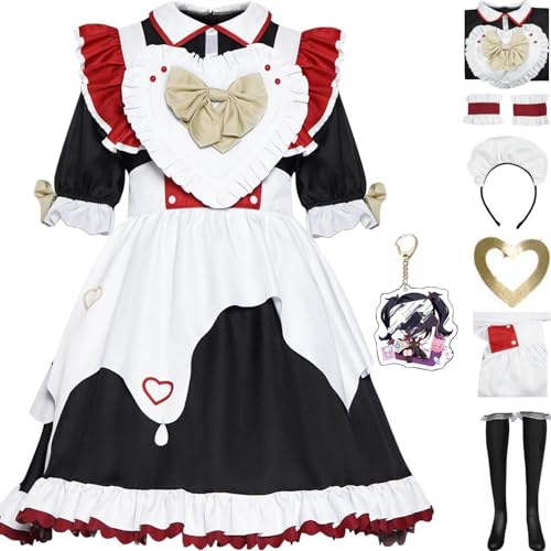 HSZCSMGS Needy Girloverdose Cosplay Kostüm Kleid Dienstmädchen Kostüm Perücke Set Needy Streamer Overload Kostüm Halloween Party (Schwarz, L) von HSZCSMGS