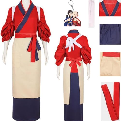 HSZCSMGS Nishikigi Chisato Cosplay Kostüm Top Rock Perücke Set Inoue Takina Cosplay Kostüm Lycorisrecoil Kostüm Halloween-Party (Rot, XXL) von HSZCSMGS