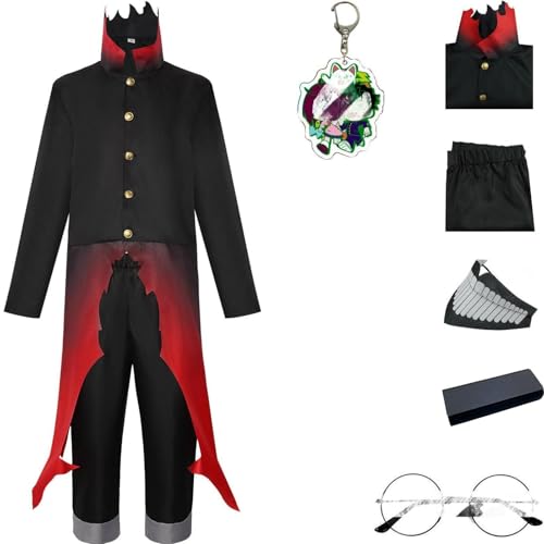 HSZCSMGS Okarun Cosplay Kostüm Mantel Hosen Perücke Set Kentakakura Cosplay Kostüm Halloween-Party (Schwarz, M) von HSZCSMGS