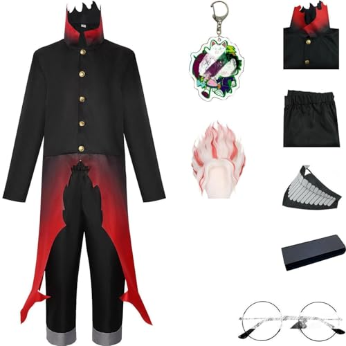 HSZCSMGS Okarun Cosplay Kostüm Mantel Hosen Perücke Set Kentakakura Cosplay Kostüm Halloween-Party (Schwarz + Perücke, XL) von HSZCSMGS