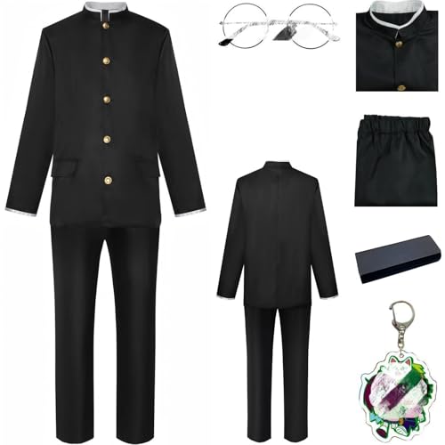 HSZCSMGS Okarun Cosplay Kostüm Top Hosen Okarun Perücke Set Kentakakura Cosplay Kostüm Halloween-Party (Schwarz, M) von HSZCSMGS