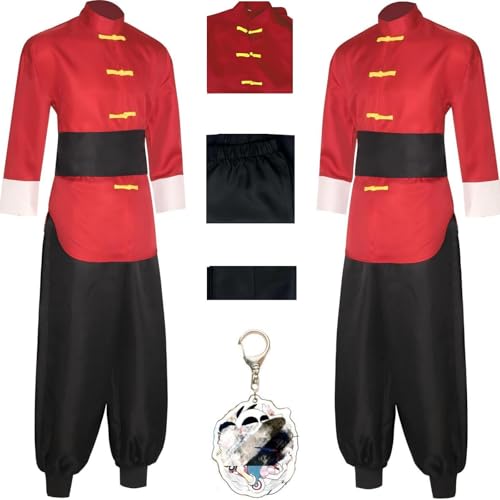 HSZCSMGS Ranma 1/2 Cosplay Kostüm Damen Uniform Set mit Ranma Perücke Set Ranma Cosplay Halloween Party (Rot, L) von HSZCSMGS