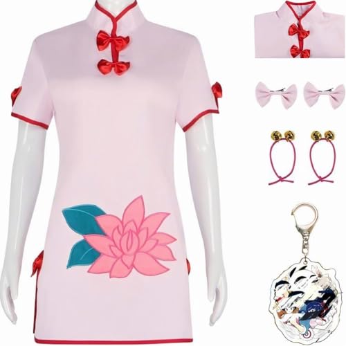 HSZCSMGS Ranma 1/2 Cosplay Kostüm Kleid Dienstmädchen Anzug Ranma Cosplay Kostüm Halloween Party Tendou Akane Kostüm (Rosa, XXL) von HSZCSMGS