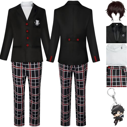 HSZCSMGS Renamamiya Cosplay Mantel Hosen Zubehör Set Halloween Party Kostüm Amamiyaren Cosplay Kostüm (Schwarz + A + Perücke, XXL) von HSZCSMGS