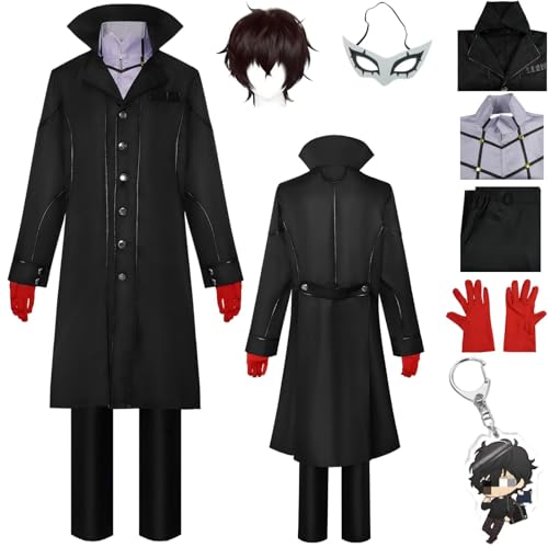 HSZCSMGS Renamamiya Cosplay Mantel Hosen Zubehör Set Halloween Party Kostüm Amamiyaren Cosplay Kostüm (Schwarz + Perücke, S) von HSZCSMGS