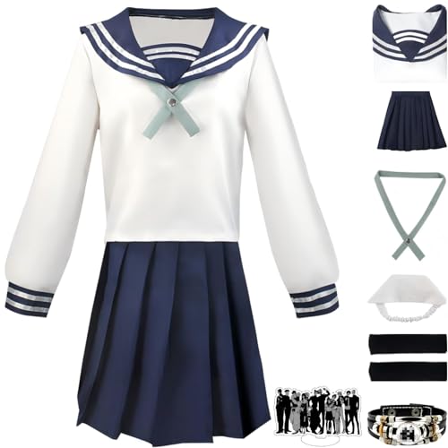 HSZCSMGS Riko Amanai Cosplay Kostüm Kurzen Rock Top Perücke Set Iori Utahime Cosplay Kostüm Halloween-Party (Weiß, L) von HSZCSMGS
