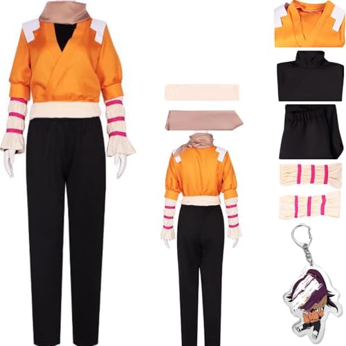 HSZCSMGS Shihouin Yoruichi Cosplay Kostüm Top Hosen Yoruichi Perücke Outfit Halloween Party Yoriichi Kostüm (Gelb, M) von HSZCSMGS