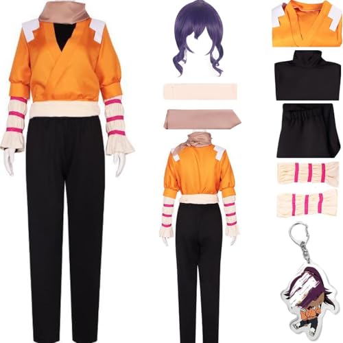 HSZCSMGS Shihouin Yoruichi Cosplay Kostüm Top Hosen Yoruichi Perücke Outfit Halloween Party Yoriichi Kostüm (Gelb + Perücke, L) von HSZCSMGS
