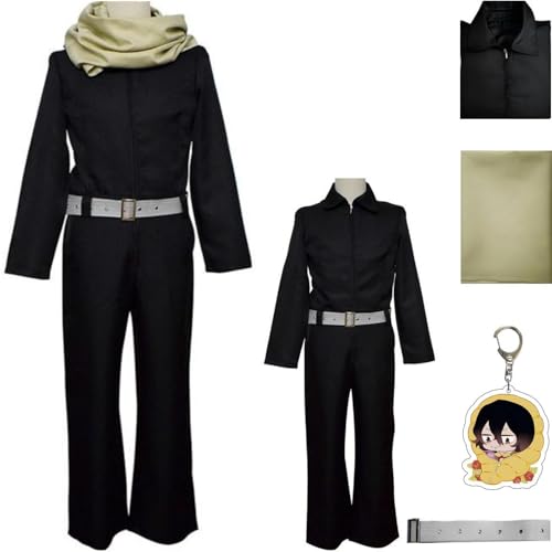 HSZCSMGS Shota Aizawa Cosplay Kostüm Overall Aizawa Schal Perücke Set Deku Cosplay Kostüm Halloween-Party (Schwarz, XS) von HSZCSMGS
