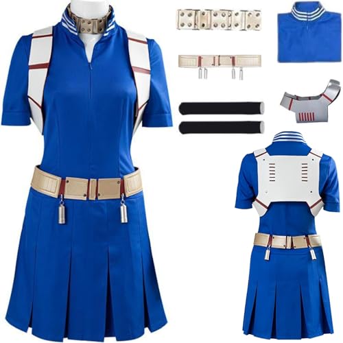 HSZCSMGS Shototodoroki Cosplay Kostüm Kleid Zubehör Perücke Set Mha Cosplay Kostüm Halloween-Party (Blau, M) von HSZCSMGS