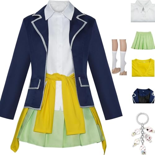 HSZCSMGS The Quintessential Quintuplets Cosplay Kostüm Rock Hemd Mantel Perücke Outfit Nakano Ichika Cosplay Kostüm Halloween-Party (Weiß, M) von HSZCSMGS