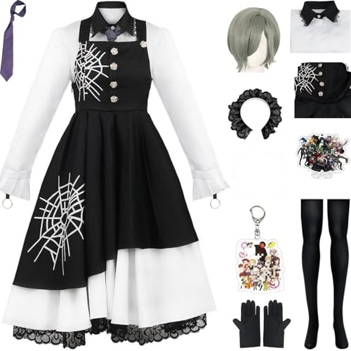 HSZCSMGS Tojo Kirumi Cosplay Kostüm Kleid Perücke Uniform Set Kirumi Tojo Cosplay Kostüm Halloween-Party (Schwarz + Perücke, S) von HSZCSMGS