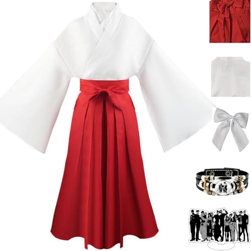 HSZCSMGS Utahime Cosplay Kostüm Rock Top Utahime Perücke Set Iori Utahime Cosplay Kostüm Halloween-Party (Weiß, XXL) von HSZCSMGS