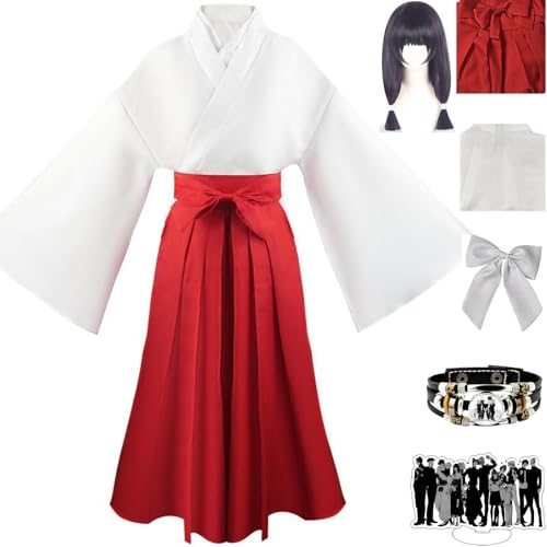 HSZCSMGS Utahime Cosplay Kostüm Rock Top Utahime Perücke Set Iori Utahime Cosplay Kostüm Halloween-Party (Weiß + Perücke, L) von HSZCSMGS