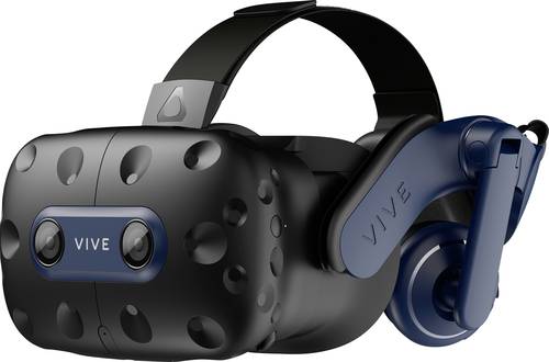 HTC VIVE PRO 2 Full Kit Virtual Reality Brille Schwarz (matt), Schwarz/Blau inkl. Controller, mit in von HTC