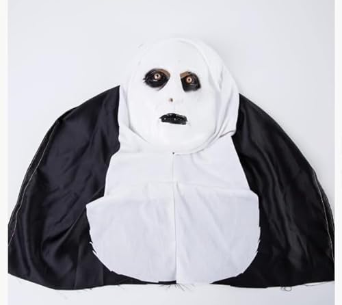Gruselige Halloween Masken, Grusel Maske, Horror Maske, Halloween Masken Horror, Nonne Maske, Halloween Cosplay Kostüm Party Requisiten Halloween Nonne Vollgesichtsmaske von HTGWCG
