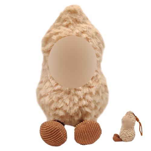 HTGWCG 16cm Süße Erdnuss Plüschtier, Weiches Kuscheltier mit Lächeln – Buntes Stofftier aus Plüsch & PP-Füllung, Kinder & Erwachsene (1 Stück, 80g) von HTGWCG