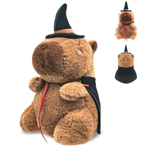 HTGWCG Capybara Kuscheltier, 23cm Magisches Capybara Plüschtier, mit Zauberhut & Umhang, Stofftier Capibara Geschenk, für Mädchen Jungen & Erwachsene Geschenk, Wohnzimmer-Deko von HTGWCG