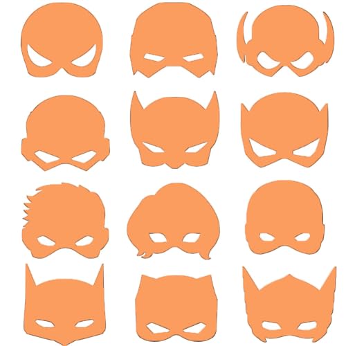 HTGWCG Kindergeburtstag Party masken 12 bunte-Masken, Zubehör für Kindermaske Lustige Masken Fasching,Fasching Deko,Cosplay Maske für Halloween und Kindergeburtstag von HTGWCG