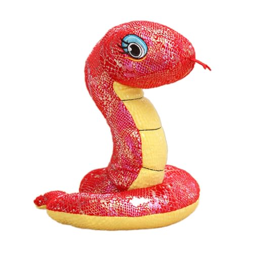 HTGWCG Plüsch Puppe Schlange Kreatives Plüsch Spielzeug Maskottchen Puppe Kinder Geburtstagsgeschenk (Rot) von HTGWCG