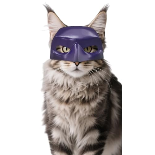 Katzen-Fledermaus-Kostüm Maske, 2-teilig Halloween Katzenmasken für Katzen, Niedliches Katzenzubehör für Kitten (Schwarz und Lila) von HTGWCG