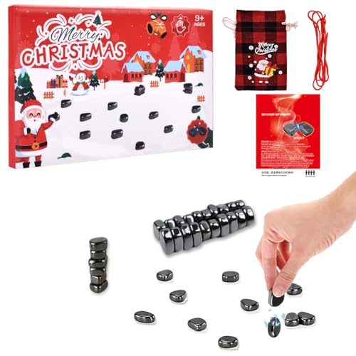 Magnetspiel, 2025 Weihnachten Tragbares Magnetisches Schachspiel, Kampfschach Magnetisch, Magnetschach für Partyzubehör,Tragbares Schachbrett-Party Für Familientreffen von HTGWCG
