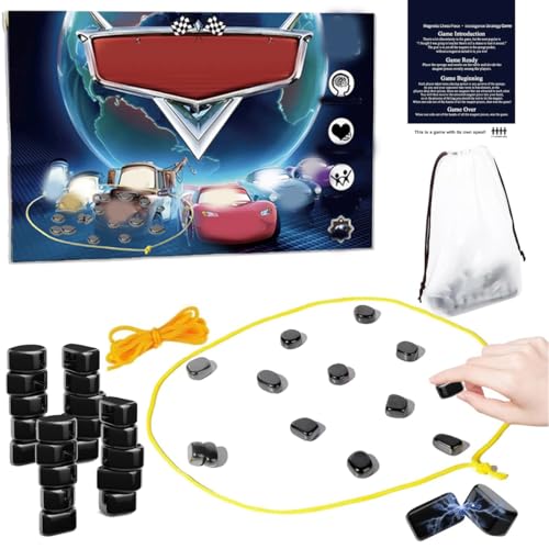 Magnetspiel Schach, Tisch-Magnetspiel, Magnetisches Schachspiel Steine, Kampfschach Magnetisch, Pädagogisches Schachspiel Damespiel,Tragbares Schachbrett-Party Für Familientreffen von HTGWCG
