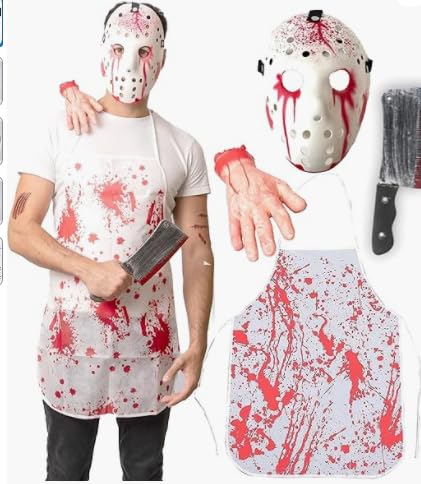 Serienmörder-Kostüm – Halloween-Kostüme für Herren – Erwachsene und Teenager, Einheitsgröße, trendiges Kostüm, Premium-Fahrradständer, Aluminium, verstellbare Seite von HTGWCG