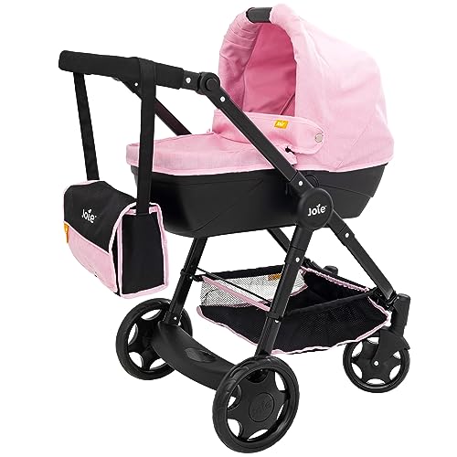 Joie Junior Mytrax Puppenwagen, Einzel-Kinderwagen mit abnehmbarer Babywanne, inklusive passender Wickeltasche und Stauraum unter dem Sitz, Reisesystem in Schwarz und Rosa mit verstellbarer Griffhöhe, Joie Junior Mytrax Puppenwagen, Einzel-Kinderwagen mit abnehmbarer Babywanne, inklusive passender Wickeltasche und Stauraum unter dem Sitz, Reisesystem in Schwarz und Rosa mit verstellbarer Griffhöhe, von HTI