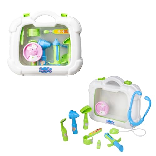 HTI Peppa Pig's Medizin-Krankenschwester-Koffer | inklusive 10+ Zubehör mit Tragetasche | Medizinisches Spielset für Kinder | Notfall-Medizin-Set für Kinder | Rollenspiel Ler von HTI