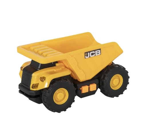 Teamsterz JCB Small Light & Sound Dump Truck - Spielzeug-Kipplaster mit Licht- und Soundfunktion, manuell bedienbarem Kipper, zum Spielen für drinnen und draußen geeignet von HTI