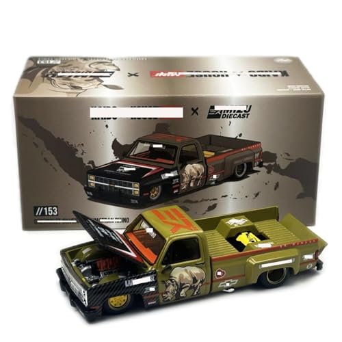 HTLNUZD 1/64 Alloy Racing Car for Chevrolet Silvera-do Chas-e 153 Model Sumatran Rhino Adult Diecast Model Vehicle Limited Edition von HTLNUZD