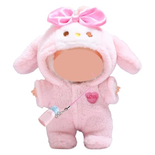 HTTDSLF 17cm Plüsch Puppenkleidung, Kleidung für 17cm Plüschpuppe, La-pu-bu Puppenkleidung, 17cm Hasen-Strampelanzug, Geschenke (Ohne Puppe) von HTTDSLF