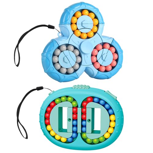 HTTDSLF 2 Stücke Rotierender Fingerwürfel Intelligenz Spiele, Original-Magic Bean Set, Rotierender Magic Bean Würfel Spielzeug, Dekompression Puzzle Toys für Kinder Teens Erwachsene HTTDSLF 2 Stücke Rotierender Fingerwürfel Intelligenz Spiele, Original-Magic Bean Set, Rotierender Magic Bean Würfel Spielzeug, Dekompression Puzzle Toys für Kinder Teens Erwachsene von HTTDSLF