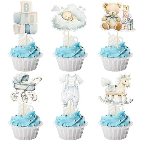 HTTDSLF 24 Stück TTortendeko Junge, Baby Boy Cupcake Toppers, Gender Reveal Party Muffin Deko, Babyparty Tortendeko Taufe Junge, Baby Shower Tortendeko Babyparty, BBaby Shower Deko Boy HTTDSLF 24 Stück TTortendeko Junge, Baby Boy Cupcake Toppers, Gender Reveal Party Muffin Deko, Babyparty Tortendeko Taufe Junge, Baby Shower Tortendeko Babyparty, BBaby Shower Deko Boy von HTTDSLF