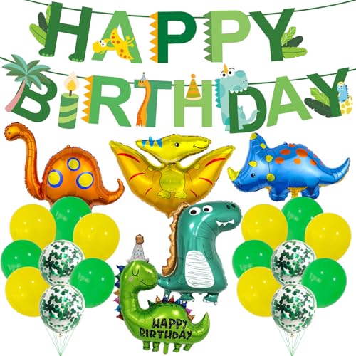 HTTDSLF Dino Geburtstag Deko, Geburtstagsdeko Dino Party Kindergeburtstag, Deko Kindergeburtstag, Luftballons Grün Gelb für Dinosaurier Dschungel Party Geburtstag Dekoration Junge HTTDSLF Dino Geburtstag Deko, Geburtstagsdeko Dino Party Kindergeburtstag, Deko Kindergeburtstag, Luftballons Grün Gelb für Dinosaurier Dschungel Party Geburtstag Dekoration Junge von HTTDSLF