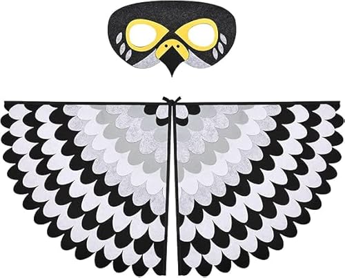 HTTDSLF Kinder Vogelflügel Kostüm Kinder, Vogeleule Verkleiden mit Filzaugen Maske, Vogeleule und Pfau Flügel Umhang, für Halloween Karneval Cosplay Party HTTDSLF Kinder Vogelflügel Kostüm Kinder, Vogeleule Verkleiden mit Filzaugen Maske, Vogeleule und Pfau Flügel Umhang, für Halloween Karneval Cosplay Party von HTTDSLF