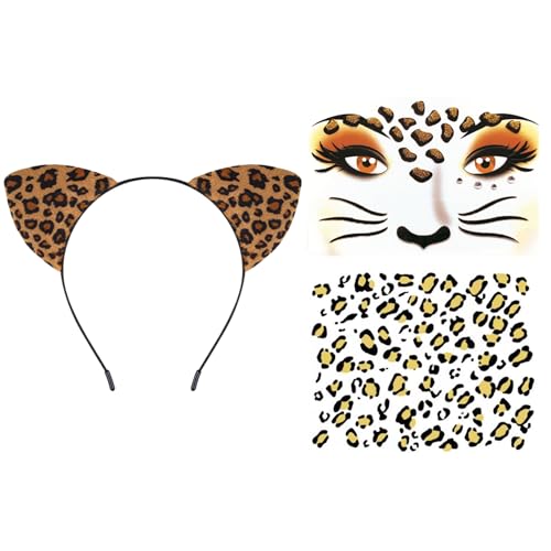 HTTDSLF Leoparden Ohren, Leopard Kostüm, Leopard Ohren, Leoparden Kostüm, Leoparden Ohren Haarreif, Leopard Kostüm Zubehör für Halloween Cosplay Partys, Karneval Party, für Kinder Erwachsene HTTDSLF Leoparden Ohren, Leopard Kostüm, Leopard Ohren, Leoparden Kostüm, Leoparden Ohren Haarreif, Leopard Kostüm Zubehör für Halloween Cosplay Partys, Karneval Party, für Kinder Erwachsene von HTTDSLF