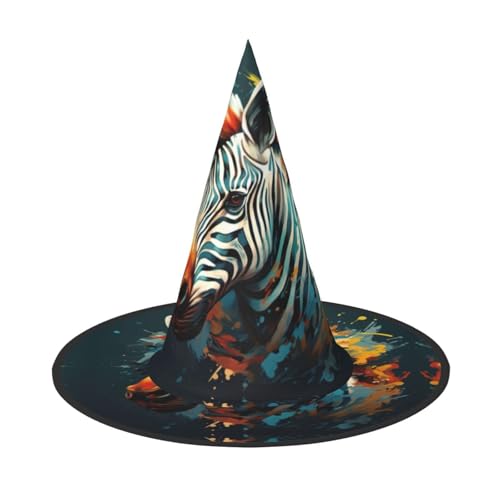 Abstrakt Tier Zebradruck Karneval Halloween Hexenhut Kostüm Zubehör Klappmütze Party Maskerade Deko Abstrakt Tier Zebradruck Karneval Halloween Hexenhut Kostüm Zubehör Klappmütze Party Maskerade Deko von HTTUP