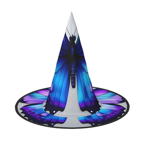 Blau-lila Schmetterlinge Druck Karneval Halloween Hexenhut Kostüm Zubehör Faltbare Kappe Party Maskerade Dekor Blau-lila Schmetterlinge Druck Karneval Halloween Hexenhut Kostüm Zubehör Faltbare Kappe Party Maskerade Dekor von HTTUP