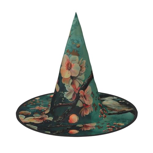 Blume und Vogel Kunstdruck Karneval Halloween Hexenhut Kostüm Zubehör Faltbare Kappe Party Maskerade Dekor Blume und Vogel Kunstdruck Karneval Halloween Hexenhut Kostüm Zubehör Faltbare Kappe Party Maskerade Dekor von HTTUP