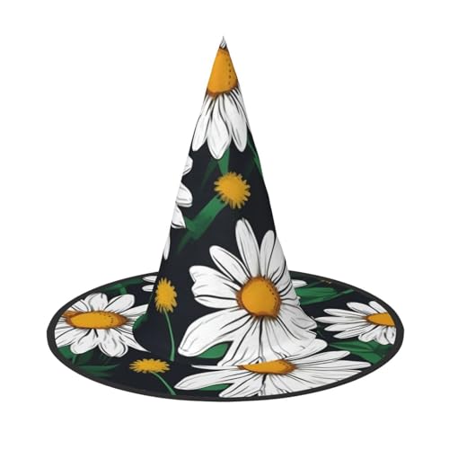 Blumen-Gänseblümchen-Druck, Karneval, Halloween, Hexenhut, Kostüm, Zubehör, faltbare Kappe, Party, Maskerade Dekor Blumen-Gänseblümchen-Druck, Karneval, Halloween, Hexenhut, Kostüm, Zubehör, faltbare Kappe, Party, Maskerade Dekor von HTTUP