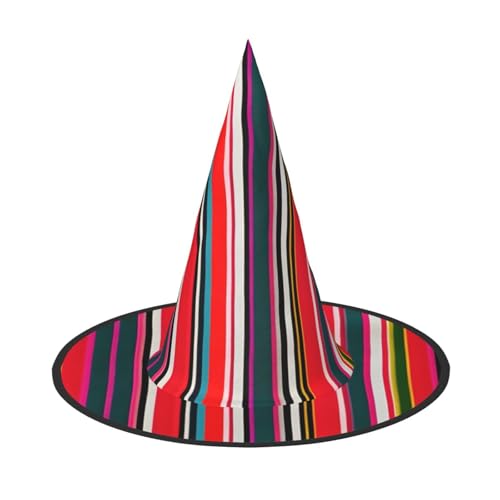 Bunte Streifen Druck Karneval Halloween Hexe Hut Kostüm Zubehör Faltbare Kappe Party Maskerade Dekor von HTTUP