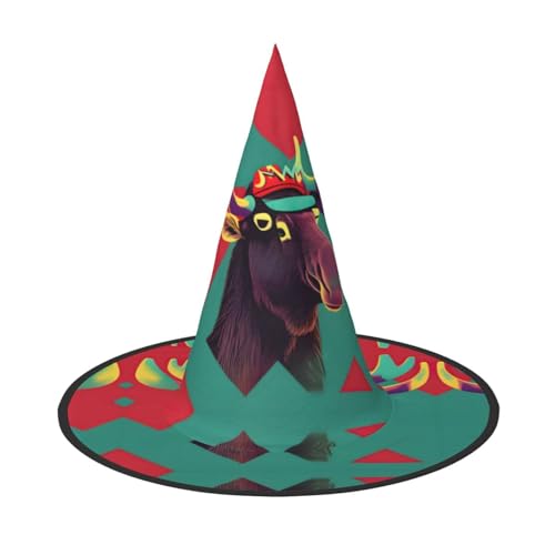 Elchaufdruck Karneval Halloween Hexenhut Kostüm Zubehör Faltbare Kappe Party Maskerade Dekor Elchaufdruck Karneval Halloween Hexenhut Kostüm Zubehör Faltbare Kappe Party Maskerade Dekor von HTTUP