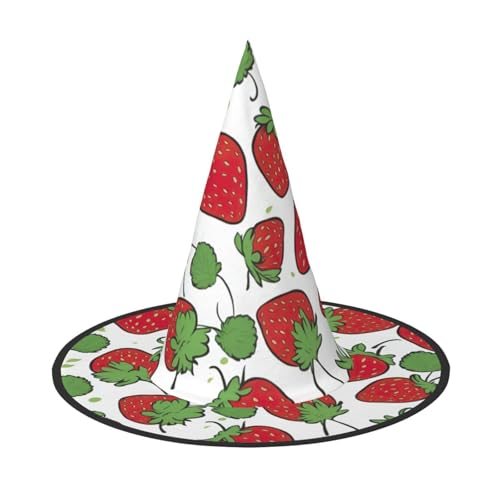 Erdbeermuster Druck Karneval Halloween Hexenhut Kostüm Zubehör Faltbare Kappe Party Maskerade Dekor von HTTUP