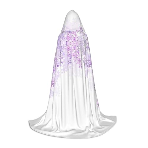 Framing lila Blumen in Blumendruck Halloween Mantel mit Kapuze Cosplay Umhang & Hexe Mantel - uni Halloween Mantel mit Kapuze von HTTUP