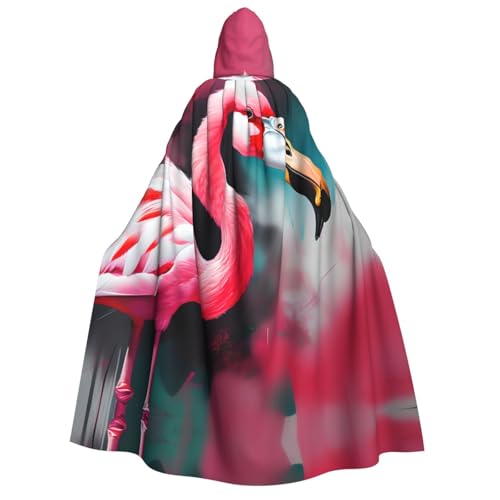 Gemälde, Flamingo-Druck, mit Kapuze, Unisex, für Erwachsene, Umhang, Halloween, Weihnachten, Karneval, Mottopartys, Cosplay, Kostüm Gemälde, Flamingo-Druck, mit Kapuze, Unisex, für Erwachsene, Umhang, Halloween, Weihnachten, Karneval, Mottopartys, Cosplay, Kostüm von HTTUP